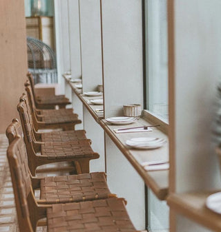 Leather Strap Bar Stool - Tan