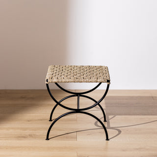 Metal & Rope Low Stool