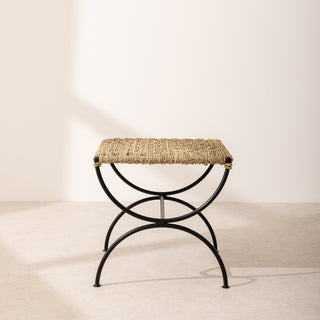 Metal & Rope Low Stool