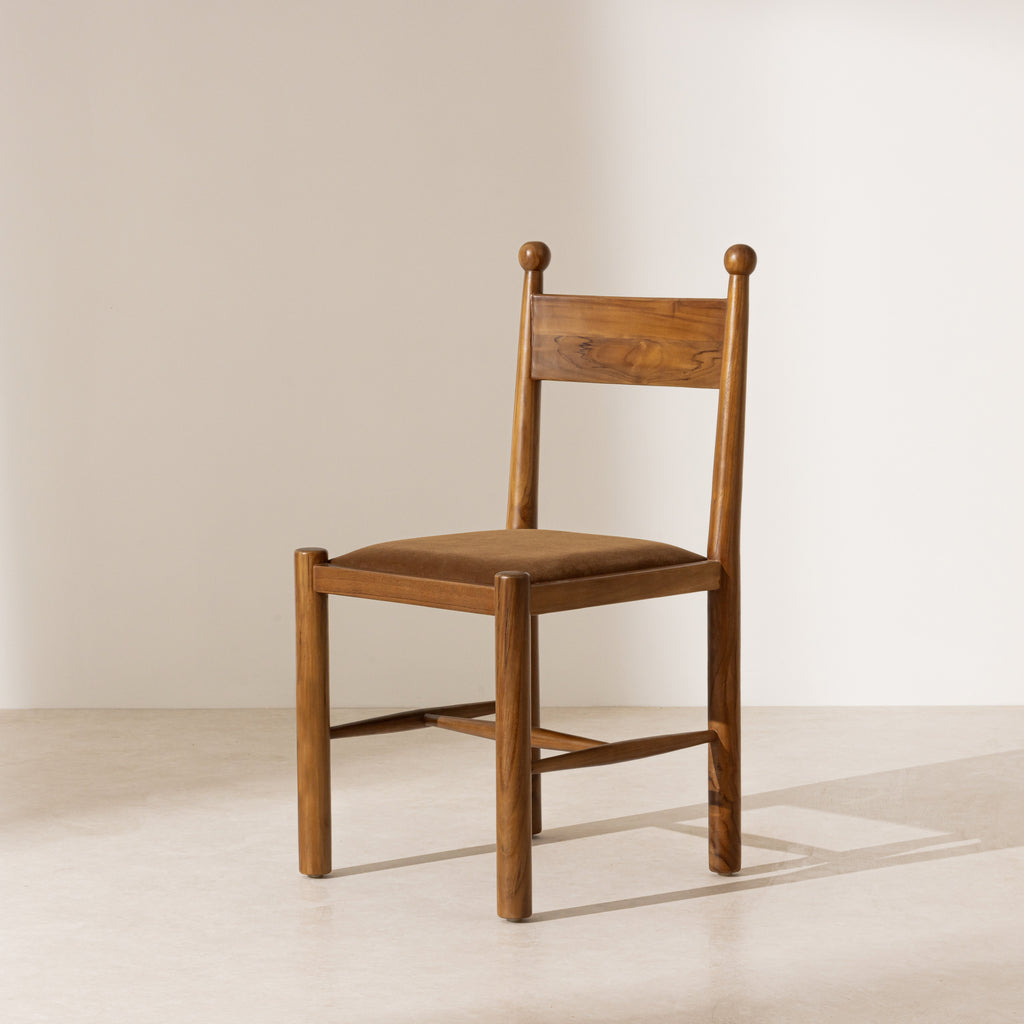 Finials Dining Chair with Upholstered Seat