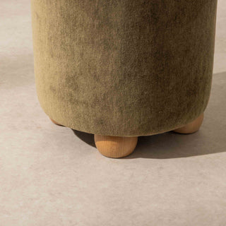 Pouffe with Ball Feet, Mohair