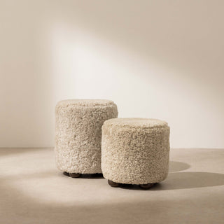No.17 The Haven Sheepskin Pouffe on Ball-Feet