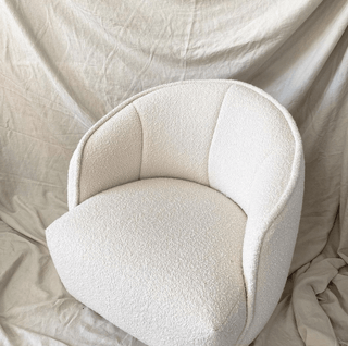 White bouclé Armchair