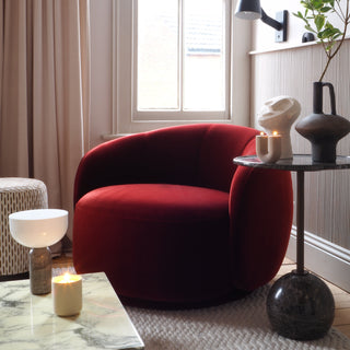 Curved Lounge Chair - Merlot