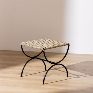 Metal & Rope Low Stool