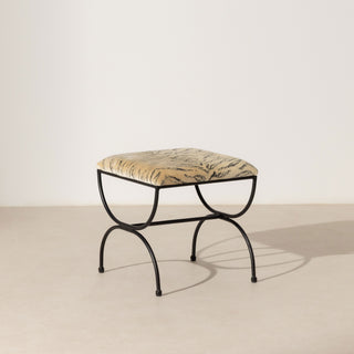 Metal & Tiger Low Stool