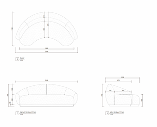 Curved Sofa - Boucle