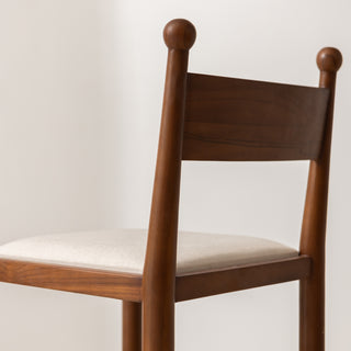 Finials Bar Stool with Upholstered Seat