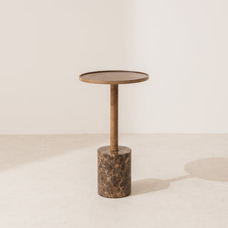 Marble Side Table, Brown