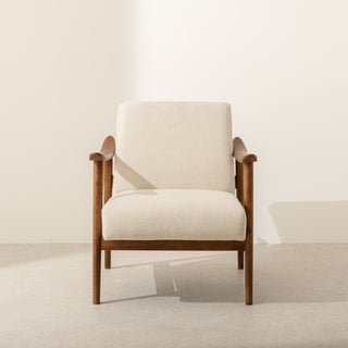 Canvas & Walnut Armchair