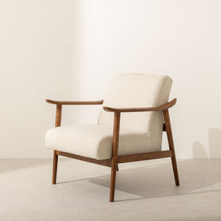 Canvas & Walnut Armchair