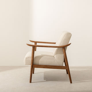 Canvas & Walnut Armchair