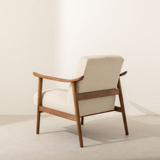 Canvas & Walnut Armchair