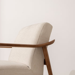 Canvas & Walnut Armchair