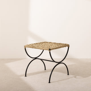 Metal & Rope Low Stool