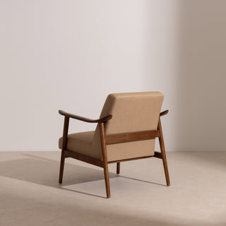 Linen & Walnut Armchair