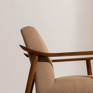 Linen & Walnut Armchair