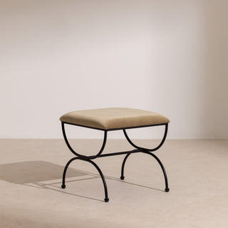 Metal & Velvet Low Stool