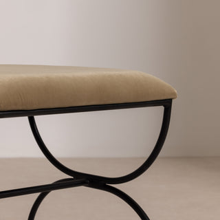 Metal & Velvet Low Stool