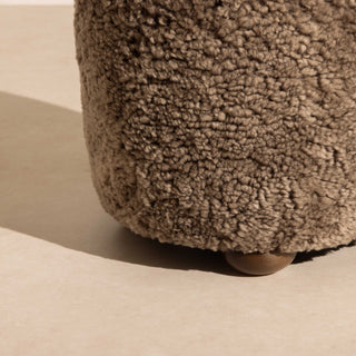 No.17 The Haven Sheepskin Pouffe on Ball-Feet