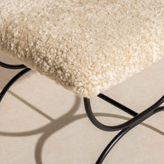 Metal & Sheepskin Low Stool