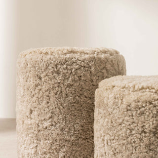 No.17 The Haven Sheepskin Pouffe on Ball-Feet