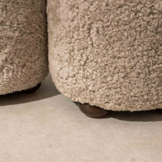 No.17 The Haven Sheepskin Pouffe on Ball-Feet