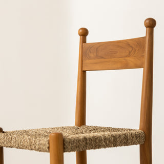 Finials Dining Chair with Rope Seat
