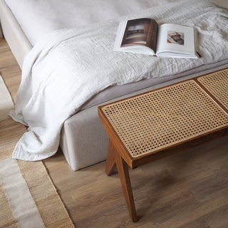 Cane Rattan Bench - Natural