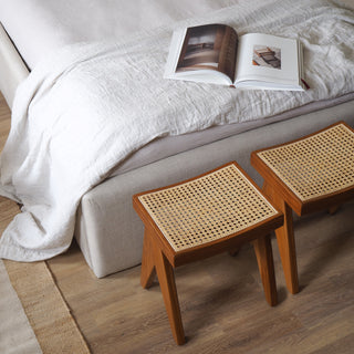 Cane Low Stool - Natural