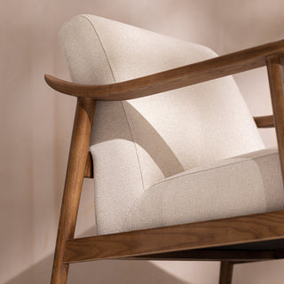 Canvas & Walnut Armchair