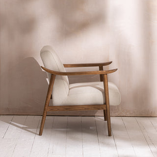 Canvas & Walnut Armchair