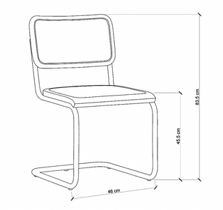 Chrome & Cane Dining Chair - Dark Oak