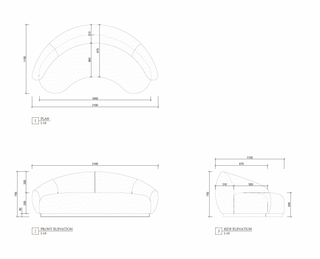 Boucle Curved Sofa