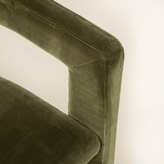Curved Armchair - Khaki Velvet