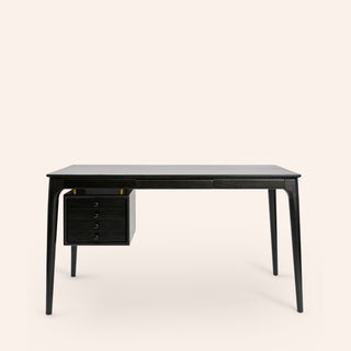 Black desk with drawers