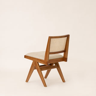 Cane & Upholstered Dining Chair - Natural