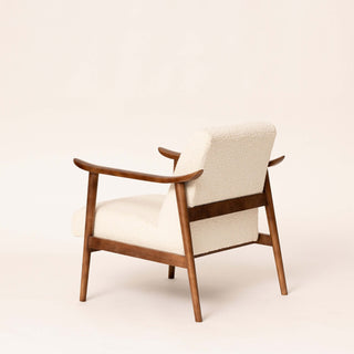 Boucle & Walnut Armchair