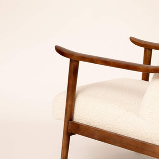 Boucle & Walnut Armchair