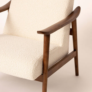 Boucle & Walnut Armchair