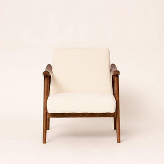 Boucle & Walnut Armchair