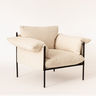 Linen and Metal armchair 